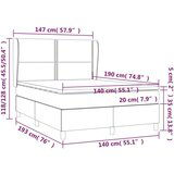  Krevet s oprugama i madracem crni 140 x 190 cm od tkanine | shoptok.hr