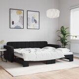  Dnevni krevet na razvlačenje crni 90 x 200 cm baršunasti | Eponuda.com