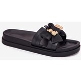 Boto Women's Slippers With Bow And Golden Brooch Black Lynara | Shoptok.si