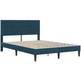  Krevetna konstrukcija s uzglavljem Plava 120 x 190 cm Baršun | shoptok.hr