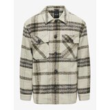 Only Brown-Beige Mens Checkered Shirt Jacket & SONS Cane - Men Cene