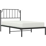 Metalni Kovinski posteljni okvir z vzglavjem črn 100x190 cm | Shoptok.si