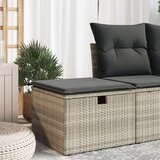 vidaXL Vrtni stolček z blazino svetlo siv 55x55x37 cm poli ratan Cene