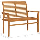  Klupa s jarko zelenim jastukom 112 cm od masivne tikovine | shoptok.hr