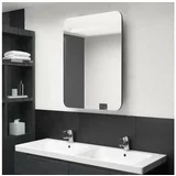 Den VIDAXL LED kopalniska omarica z ogledalom sijoce siva 60x11x