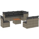 Maison Chic Seti vrtnega pohištva - Vrtna garnitura - Vrtni pohištvo set 9-delna z blazinami siv poli ratan, (21798054) | Shoptok.si