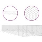 vidaXL Zunanja pasja ograda srebrna 4x16x2 m pocinkano jeklo | Shoptok.si