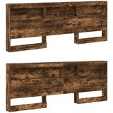  Krevet s policama Dimljeni hrast 180 x 200 cm Konstruirano drvo | shoptok.hr