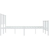vidaXL Kovinski posteljni okvir z vzglavjem in vznožjem bel 183x213 cm | Shoptok.si