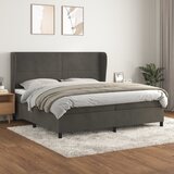 s oprugama i madracem tamnosivi 200x200 cm baršunasti | shoptok.hr