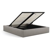 Micadoni Svijetlo sivi tapecirani bračni krevet s prostorom za odlaganje s podnicom 160x200 cm Simon Olivia – | shoptok.hr