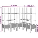  Vrtna sadilica s rešetkom crna 160 x 120 x 142,5 cm PP | shoptok.hr