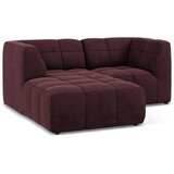Makamii Bordo rdeča žametna kotna sedežna garnitura (levi kot/z ležalnikom) Aloha – | Shoptok.si
