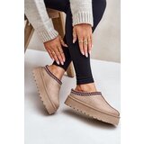 Boto PS1 Low Women's Snow Boots With Embroidery On Platform Dark Beige Narirya | shoptok.hr