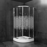 Kerasan, Minotti set tuš kabina polukružna sa tuš kadom skidajuća obloga, staklo sa kvadratićima - R80x185 cm Tuš kabina + Tuš kada | ePonuda.com