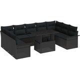  Set od 10 dijelova vrtnih kauča s jastučićima crni poli ratan | shoptok.hr