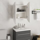  Kupaonski ormarić s okruglim ogledalom LED bijeli 47x47x17,5 cm | shoptok.hr