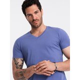 Ombre BASIC men's cotton classic tee with v-neck - purple | Shoptok.si