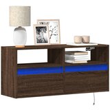 vidaXL Zidni TV ormarić s LED svjetlima smeđa boja hrasta 100x31x45 cm Cijene