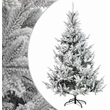 Umjetno božićno drvce s nogom 120 cm PVC i metal - Zelena i bijela 120 cm bez LED svjetala | shoptok.hr