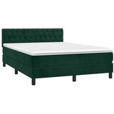  box spring s madracem LED tamnozeleni 140x190 cm baršun | shoptok.hr