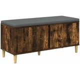  Klupa za hodnik s jastukom Dimljeni Hrast 100 x 38 x 46 cm | shoptok.hr