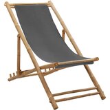  Ležaljka od bambusa i platna tamnosiva | shoptok.hr
