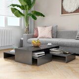 vidaXL Komplet klubskih mizic visok sijaj sive barve 100x100x26,5 cm, (20625517) | Shoptok.si