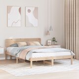 vidaXL Posteljni okvir z glavo 200x200 cm Trden borov les Cene