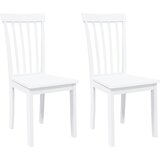 Maison Chic Jedilni stoli - Vzorci stoli 2 kosa bele masivne lesene gume A195, (22032272) | Shoptok.si