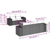  6-dijelni set vrtnih sofa od poliratana s jastucima svjetlosivi | shoptok.hr