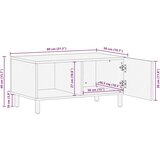 vidaXL Kava miza črna 80x50x40 cm Masivni neobdelan les Mango | Shoptok.si