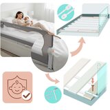 Nukido sigurnosna ograda za krevet, vrata, brava, 200 cm, siva | shoptok.hr