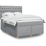  Krevet s oprugama i madracem svjetlosivi 140x190 cm od tkanine | shoptok.hr