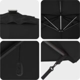 vidaXL Samostoječi Roma Senčnik z LED-ji Črn 352x251x265 cm Aluminij | Shoptok.si