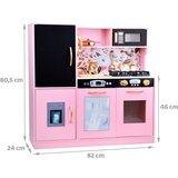  Velika drvena kuhinja za djecu retro sa zvukom i svijetlom roza | shoptok.hr