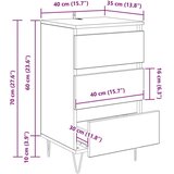  Kreveta Crni hrast 40 x 35 x 70 cm Obrađeno drvo i čelik | shoptok.hr
