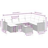 8-dijelni set vrtnih sofa s jastucima bež od poliratana | shoptok.hr