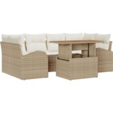 vidaXL set od 7 komada vrtnih sofe s jastučićima bež poly rattan | shoptok.hr