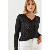 Bianco Lucci ženski džemper dugih rukava 20246038, v-izrez, crni | Eponuda.com