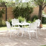  5-dijelni set za blagovanje u vrtu - bijeli liveni aluminij | shoptok.hr