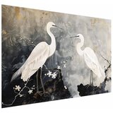  Plakat - Herons and Cherry Blossom - oriental-style illustration depicting birds 60x40 Bez okvira | shoptok.hr