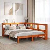 Knjižna postelja brez vzmetnice vošč. rjava 160x200 cm borovina, (21791687) | Shoptok.si