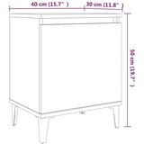  Nočna omarica z nogami 2 kosa dimljeni hrast 40x30x50 cm, (20733387) | Shoptok.si