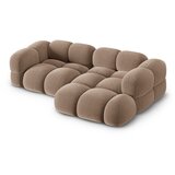 Cosmopolitan Design Rjava žametna kotna sedežna garnitura (desni kot/z ležalnikom) Loretto – | Shoptok.si