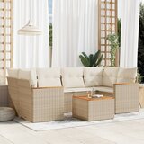 Maison Chic Seti vrtnega pohištva - Vrtna garnitura - Vrtni pohištvo set 7-delna z blazinami bež poli ratan, (21803861) | Shoptok.si