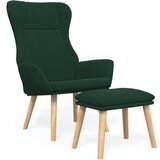 vidaXL Stol za sproščanje s stolčkom za noge temno zeleno blago, (20934959) | Shoptok.si