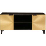 vidaXL TV ormar Crna i zlatna 105 x 33 x 46 cm masivno drvo manga | shoptok.hr