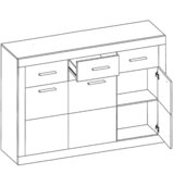 XORA KOMODA, hrast sonoma, bela | Shoptok.si