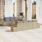  Sjedeća garnitura za vrt 9 kom. Bež Poli ratan 294 x 62 x 85 cm | Shoptok.si